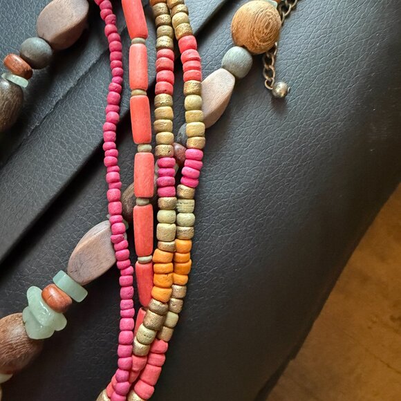 Colorful Wooden Beaded Necklace Set - Picture 13 of 13